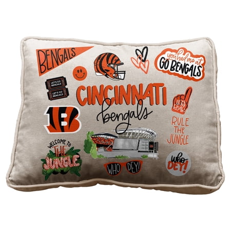 Pegasus Cincinnati Bengals 19 Loco Fan Canvas D-cor Pillow