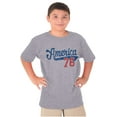 thumbnail image 4 of Vintage America 76 USA Patriot Crewneck T Shirts Boy Girl Teen Brisco Brands XS, 4 of 6