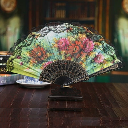 

Clearance Sale!Souwang Fans Chinese Style Lace Hand Held Folding Fan Dance Party Wedding Decor