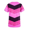 thumbnail image 4 of Tops for Women Trendy Summer Cotton Casual V-Neck Print Short Sleeve Shirts Textured Solid Color Loose T Shirts (Hot Pink M), 4 of 5