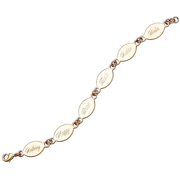 Personalized Planet Family Oval Family Engraved Name Goldtone Bracelet
