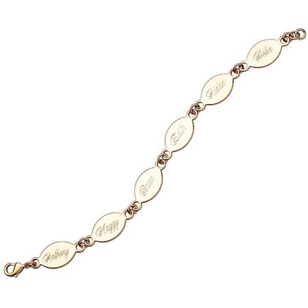 Personalized Planet Family Oval Family Engraved Name Goldtone Bracelet