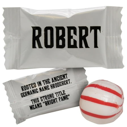 100count Robert Personalized Name Peppermint Individually Wrapped for Birthday Weddings or any Party