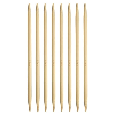 Uxcell 8Pcs Bamboo Knitting Needles Double Pointed Size US 10(6mm) 7.9 Inch