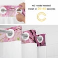 thumbnail image 5 of Pink Flower Tree No Hook Shower Curtain with Snap in Liner Small Boat Oil Painting Spring Plant Waterproof Bathroom Shower Curtain with See Through Top Window for Bathtub 72" x 72", 5 of 9