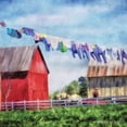 thumbnail image 2 of Bluebird Barn 15x15 Black Ornate Wood Framed with Double Matting Museum Art Print Titled - Clothesline Farm, 2 of 4