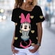 thumbnail image 1 of Women Disney Mickey Mouse Minnie 3D Print T-Shirt Loose Short Sleeve T-Shirt Top Fashion Ladies Boho V-neck 3D T-shirt XS-5XLXS Gao Jinjia LED, 1 of 2