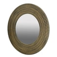 thumbnail image 2 of Wall Mirror D29.5" Round Gold And Black Wooden Accent Mirror With Woven Texture,Decorative Wall Mirror, 2 of 10