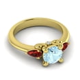 thumbnail image 3 of 2.50 Ct Round Shape Aquamarine & Garnet Gemstone Trendy Anniversary Ring for her Solid 14K Yellow Gold Size 6.5 by Diamond-Capitals, 3 of 8
