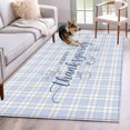 thumbnail image 2 of Happy Thanksgiving Area Rug 3x5 Washable Rug Non Slip Blue Plaid Fall Botanical Maple Leaf Large Area Rug Indoor Floor Carpet for Entryway Bedroom Kitchen Living Room Home Office Dining Room Nursery, 2 of 9