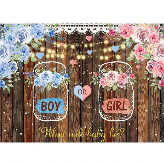 Baby Shower Background Balloon Gder Reveal Family Party Newborn Boy Or Girl Poster Photography Backdrop Photo Studio