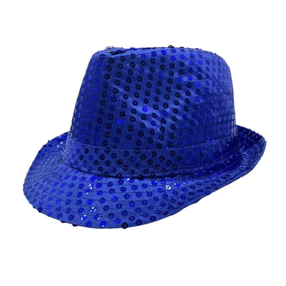 Sparkly Sequin Fedora Hat Unisex Shiny Glitter Trilby for Halloween Carnival Stage Show Photo Prop Party Event
