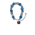 thumbnail image 2 of Delight Jewelry Silvertone Maroon Paw on Black Disc Blue Paw Print Bead Bracelet, 7"+2", 2 of 4