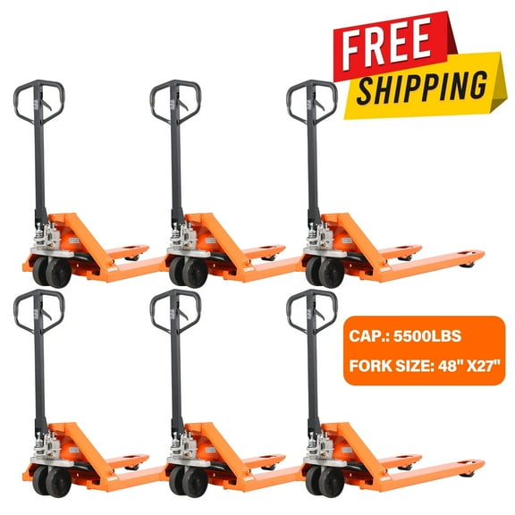 Tory Carrier 6 Units of 5500lbs Standard Duty Hand Pallet Jack 48"X27" Fork Manual Pallet Forklift