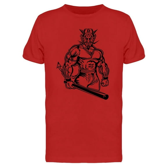 Devil Baseball Team Mascot T-Shirt Men -Image by Shutterstock, Male Small