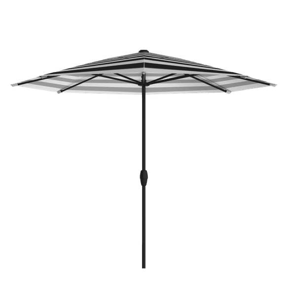 Above OneClick 2 with Rib Replacement Technology 9 Feet Market Patio Umbrella Black and White