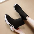 thumbnail image 4 of Women‘s Elastic High-Top Thick-Soled Round Toe Platform Sneakers with Height-Increasing Socks 2024, 4 of 6