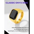 Richsteel Black Onyx Ring For Men Punk Band Ring Gold Plated Thumb
