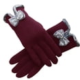 thumbnail image 1 of Guantes cálidos de invierno para mujer con dedos sensibles al tacto con texto en pantalla, guantes resistentes al viento con forro de lana, 1 of 5