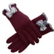 thumbnail image 1 of Guantes cálidos de invierno para mujer con dedos sensibles al tacto con texto en pantalla, guantes resistentes al viento con forro de lana, 1 of 5