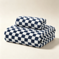 thumbnail image 4 of Checkered Towels, Ultra Soft Absorbent Thick Bath Towels, Retro Design Towels for Gym, Beach, Pool and Daily Body Drying Gifting, 29.53x13.78 Inch(Blue), 4 of 5
