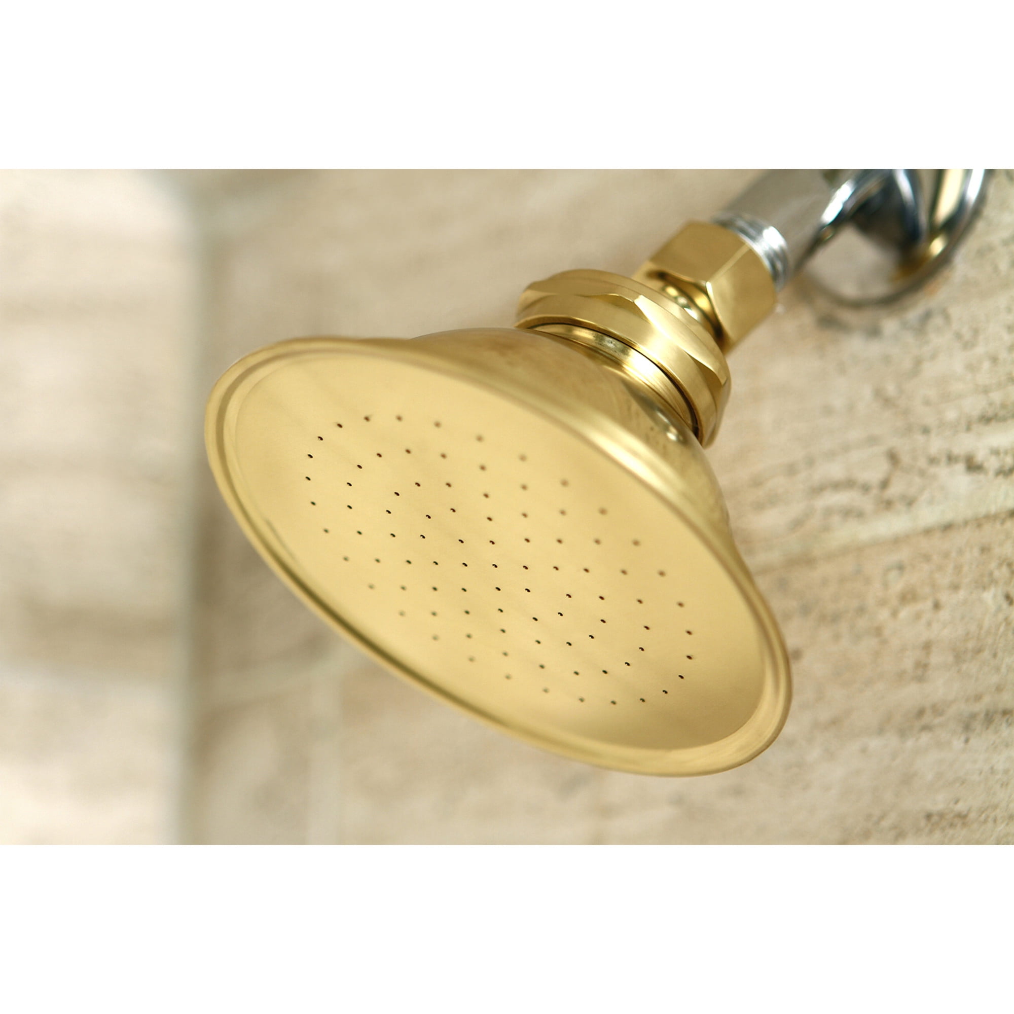 Kingston Brass P10PB Victorian 4-3/4-Inch Round Raindrop Brass Shower Head in Polished Brass