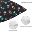 thumbnail image 3 of Fuzoiu purple cyan brown Skull Print Square Pillow Cover,Hidden Zipper Design,Luxury Square Pillow Case, Throw Pillow,Couch Cushion-20"x20", 3 of 7