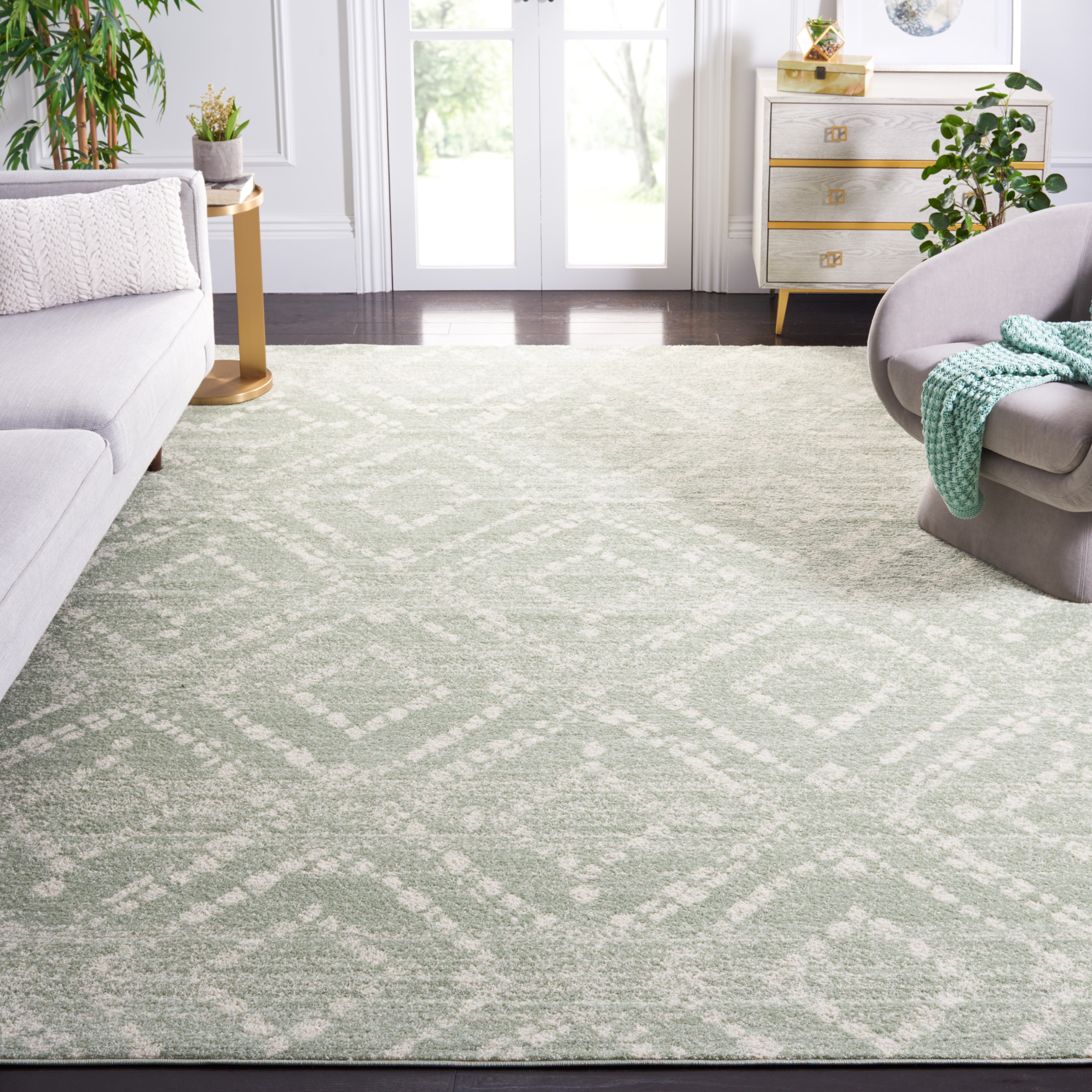 Safavieh Adirondack Lecia Geometric Area Rug, Green/Ivory, 10' x 14'