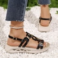 thumbnail image 5 of Xdegoge Womens Sandals Casual Summer Open Toe Gladiator Ankle Strap Sandals Geometric Cutout Flexible Sporty Flatform Walking Shoes, 5 of 9