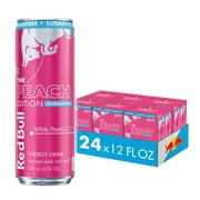 Red Bull Peach Edition Sugarfree Energy Drink, White Peach, 12 fl. oz., 6 x 4 Cans