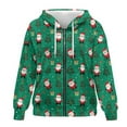 thumbnail image 4 of FOR U DESIGNS Christmas Zipper Hooded Sweatshirt Womens Long Cardigan Oversized Hoodies Size 4XL Long Sleeve Santa Claus Hoodie for Women Down-Shoulder Collar Sportswear, 4 of 7