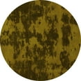 thumbnail image 1 of Ahgly Company Machine Washable Indoor Round Abstract Yellow Modern Area Rugs, 8' Round, 1 of 4