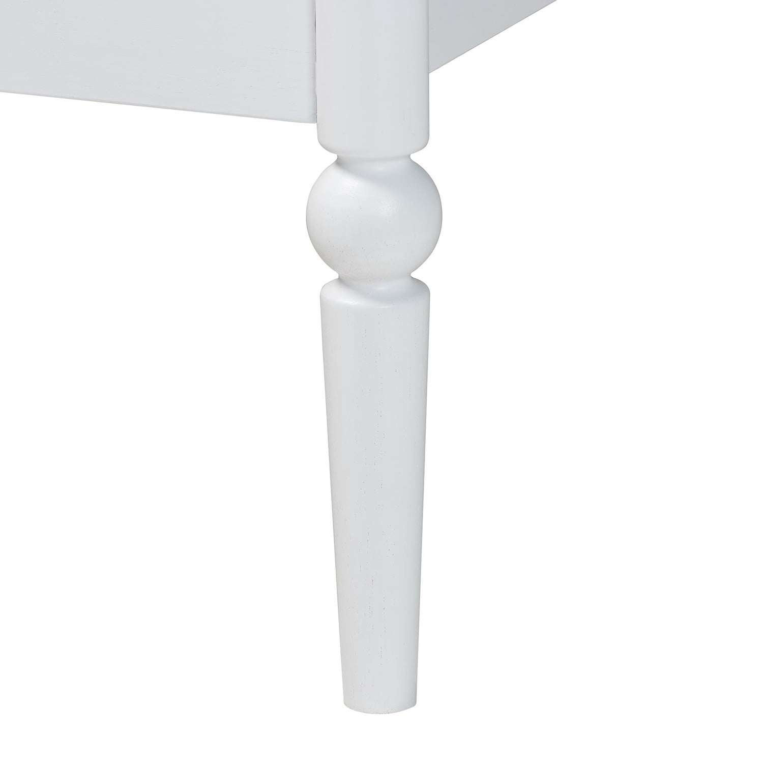 Baxton Studio Lucera Mid-Century White Twin Size Bobbin Bed