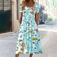 thumbnail image 2 of QIPOPIQ Robes pour Femmes avec Poches Manches Courtes Col Rond Robe à Imprimé Robe d'Été Offres 2023, 2 of 6