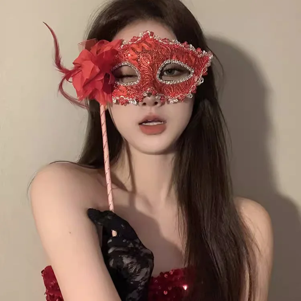 Máscara facial de flores negras, accesorios para vestido de baile, máscara de media cara, maquillaje, máscara de noche, accesorios de disfraz de fiesta, accesorios de vestido de baile elegante