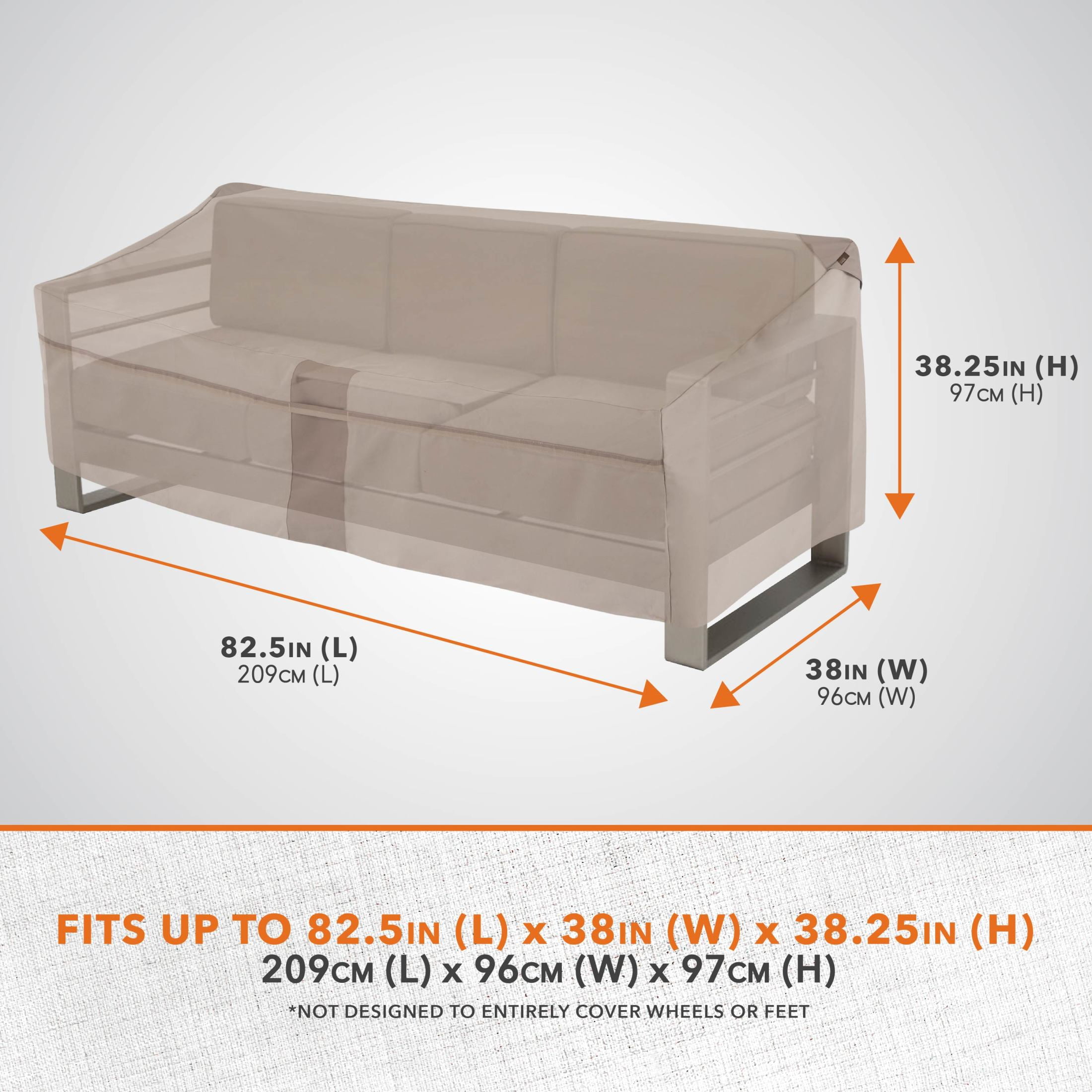 Modern Leisure Monterey 82.5" x 38" x 38" Beige Rectangle Patio Loveseat Cover with Water Resistant