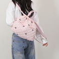 thumbnail image 2 of Mochila Con Lazo Acolchada para Mujer Bolsillo Interior Viajes () Rosa, 2 of 9