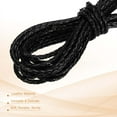 thumbnail image 3 of Cordón de cuero trenzado redondo, cuerda de cuero genuino trenzado plegado para manualidades, fabricación de joyas, collar, pulseras de 3 yardas, negro, 3 of 7
