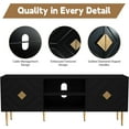 thumbnail image 3 of HLR Mid Century Modern TV Stand for 65/70/75 inch TV, Entertainment Center with Storage Cabinet, Embossed Pattern TV Stand, TV and Media Console for Living Room, Bedroom, 3 of 11