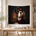 thumbnail image 5 of Cavalier Spaniel Portrait With Burgundy Bandana Cozy Photographic Style for Dog Lovers Pet Wall Decor Housewarming Gift Tapestry Wall Hanging for Bedroom and Living Room, 5 of 7