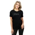 thumbnail image 2 of Nothing New Women's Fashion Relaxed T-Shirt Tee Heather Black X-Large, 2 of 5