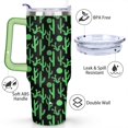 thumbnail image 3 of 40oz Pot Cactus Decor Stainless Steel Flip Straw Tumbler Spill Proof Travel Cup Double Wall Vacuum Insulated Coffee Mug with Top Handle, 3 of 6