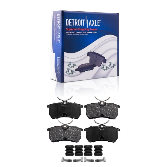 Detroit Axle - Rear Brake Pads for 01-07 Ford Focus, 14-19 Fiesta, Ceramic Brake Pads 2001 2002 2003 2004 2005 2006 2007 2014 2015 2016 2017 Replacement