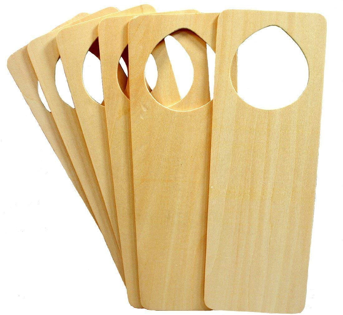 Wood Door Knob Hanger 9.5” x 31/4”, Pack Of 24 Unfinished Wooden Door