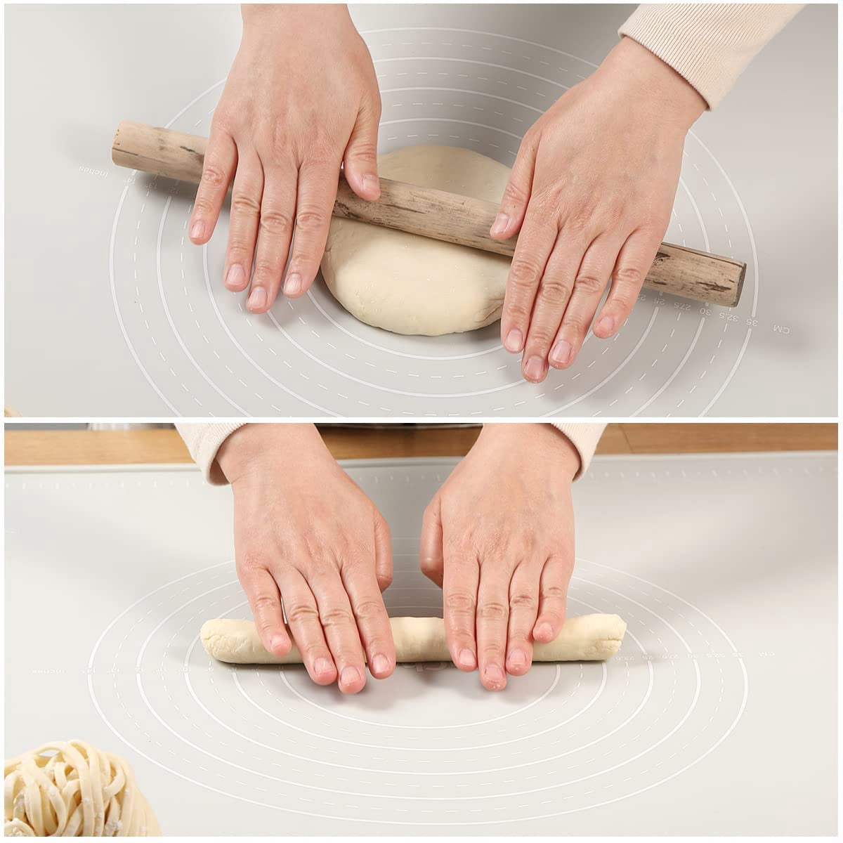 EuChoiz Silicone Pastry Mat 32" x 24" Non Stick Baking Mat Food Grade Silicone Rolling Dough Mat