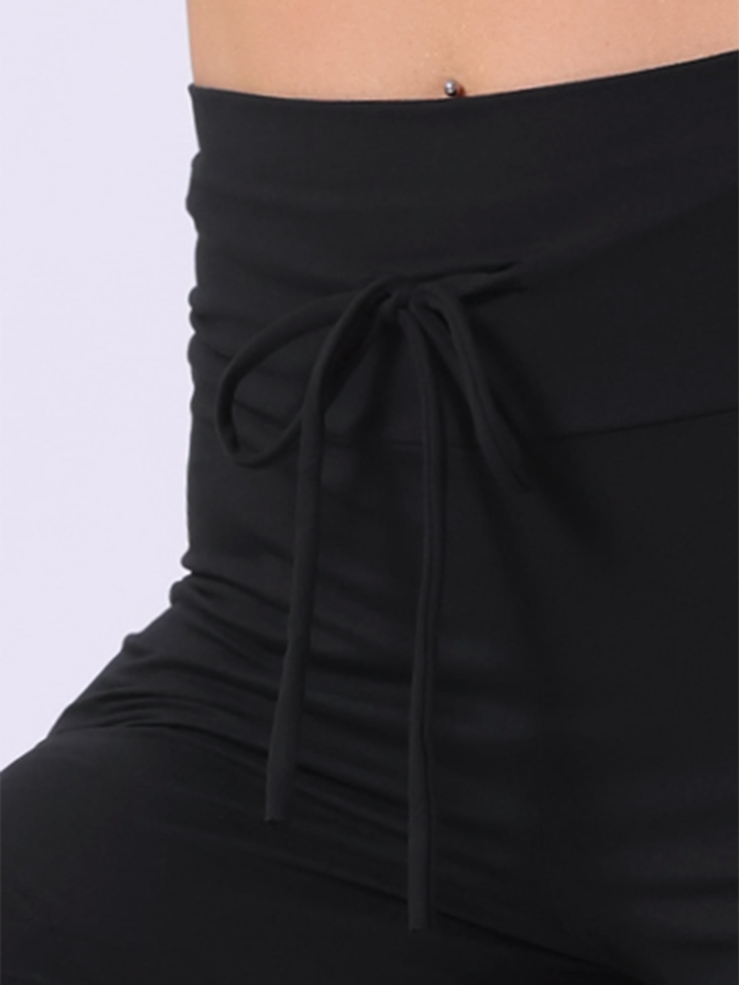 DARING DIVA Women's Casual Wide Leg Drawstring Sweatpant XL Black