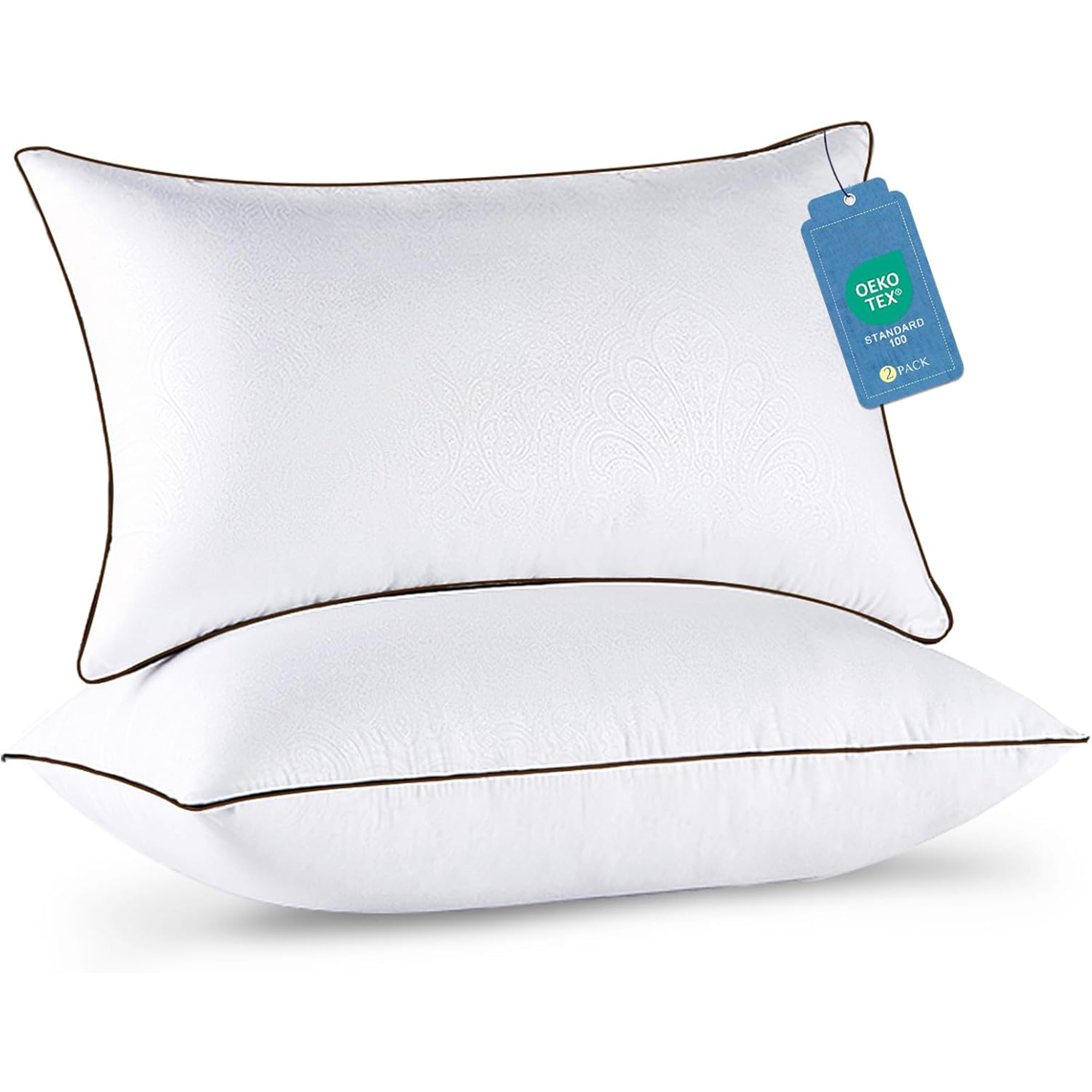 SUSIELADY Standard Size Pillows Full Size Set of 2 for Side and Back Sleepers, Down Alternative Hotel Collection Sleeping Pillow