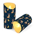 thumbnail image 3 of Night Dee Moon Pattern Flameless Candles 2 PCS with Remote Realistic Moving Flame LED Tapered Pillar Set for Home Decor, 3 of 7