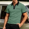 thumbnail image 4 of COSFO Mens Polo Shirts Casual Golf Short Sleeve Quarter Zip Shirts Collared Solid Pullover Classic Fit with Pocket Tops, 4 of 9
