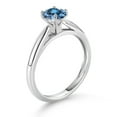 thumbnail image 3 of Gem Stone King 10K White Gold Persian Blue Moissanite Solitaire Engagement Ring for Women (0.50 Cttw, Round 5MM, Available in Size 5, 6, 7, 8, 9), 3 of 4
